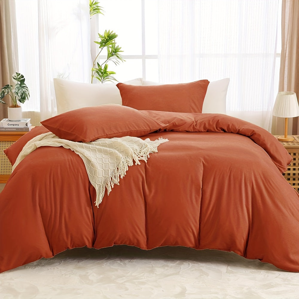 TEMU Bed Linen Set, King, Soft Comfortable Quilt Duvet Cover Set Microfiber, Olive, 3pcs Including 1 Duvet Cover & 2 Pillowcases, Zipper Closure