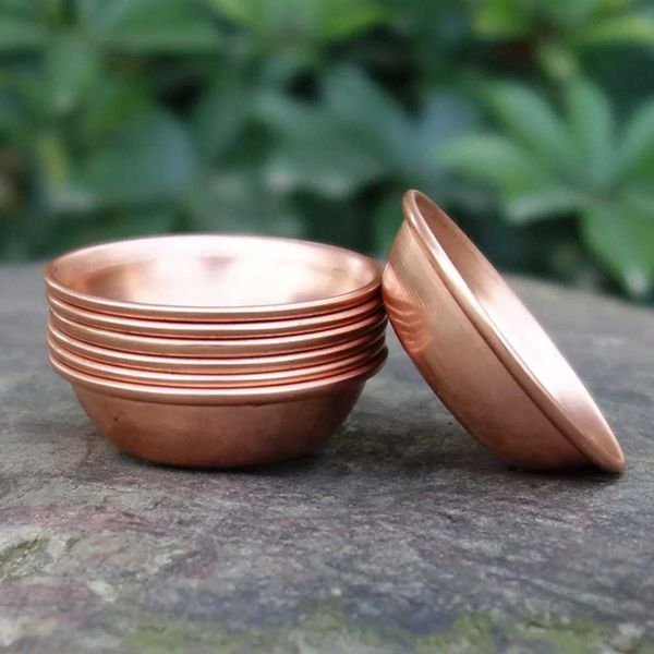 Decorative Plates Tibetan Buddhism 7 Copper Alloy Bowls Mini Home Zen Meditation Decorations CL250121