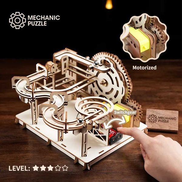 3D Puzzles wooden 3d puzzle DIY Building blocks Kit Montessori Educational Toys Best marble run board games for adults giftly For s H241119