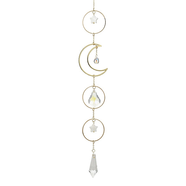 Laiton avec décorations pendantes en verre