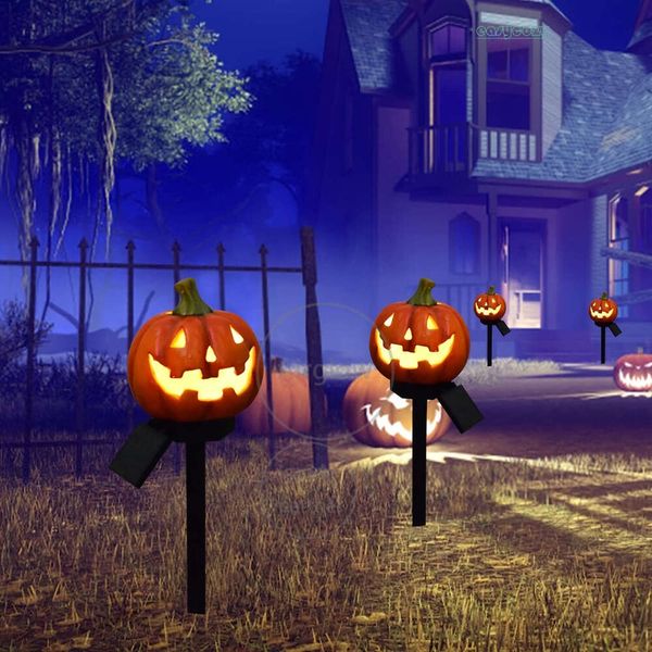 Solar Powered Halloween Garden Decoration Pumpkin Pathway Markers Lights for Outdoor Garden Lawn and Patio Halloween Decorations 1a0