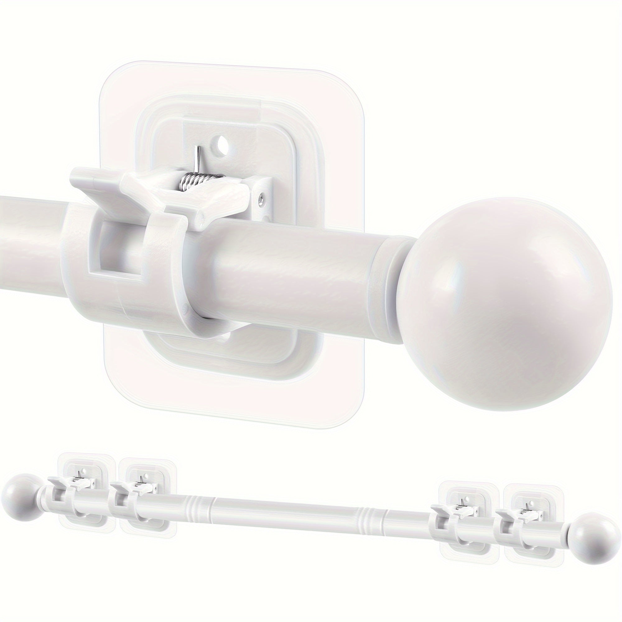 TEMU Curtain Rods No Drilling For Windows Set 32 To 48 Inch, 5-8 Inch Diameter Drapey Pole With No Drill Curtain Rod Brackets, Renter Friendly