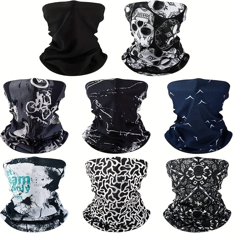 TEMU 8pcs Summer Camo Neck Gaiter Scarf Bandanas For Men Sun Hoods Balaclava Cooling Breathable Face Mask Outdoor Sports