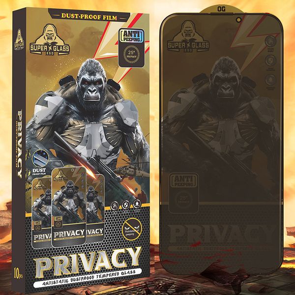 Screen Protector For iPhone 16 Pro Max 15 Plus 14 13 Mini 12 11 XS XR X 8 7 SE Super Privacy Tempered Glass Anti Peeping ESD Cover Film ANTI