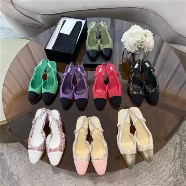 Classic Genuine Leather Dress Shoes Designer Sandals High Heel Women&#039;s Summer Sandal Fashion Round Head Slippers Platform Office Sandal