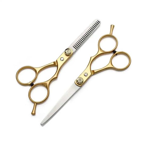 Gold Stainless Steel Professional Hair Clipper Set Hair Clipper Thinning Scissors Hairdressing Scissors Barber AccessoriesM240801
