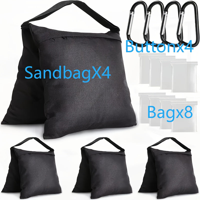 TEMU Photography Sandbags For Video Stands, Heavy-duty Bags Suitable For Light Tripods, Camping Chairs, 16pcs Including 4 Bags Of Sandbags (black