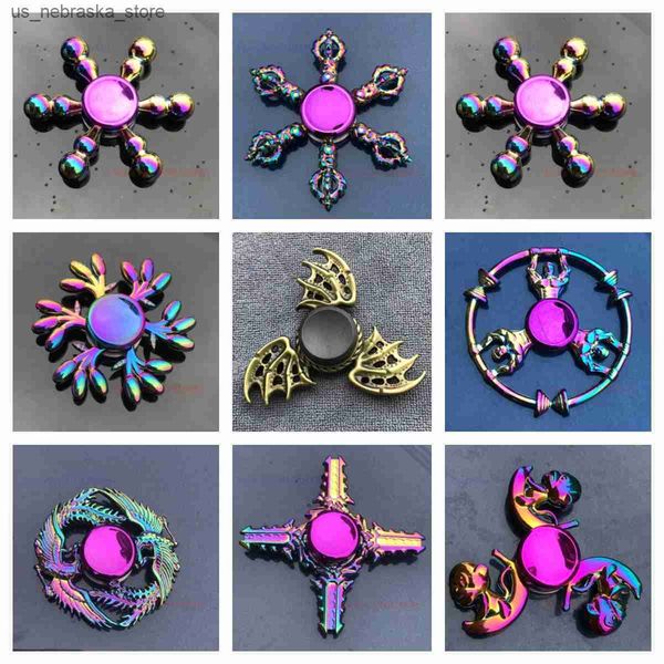 Novelty Games Wing Fidget toy rotator zinc alloy metal hand rotator dice Rudder external ADHD pressure resistant finger rotator toy gyroscop