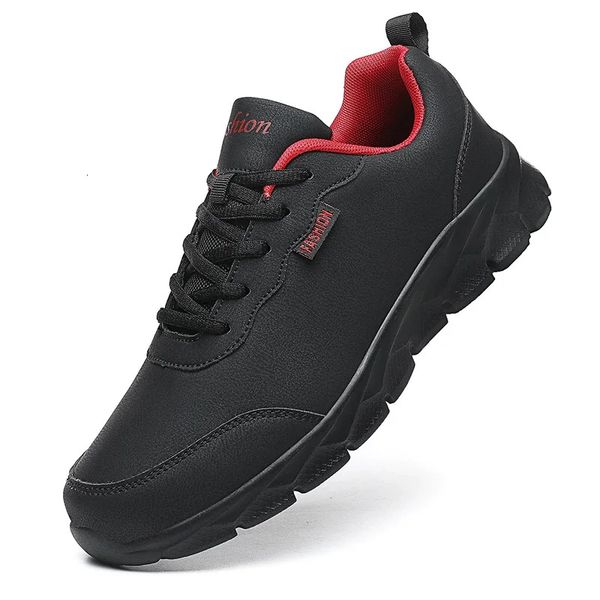 Walking Leather Waterproof Athletic Sneakers Wear-resistant Men Running Sport Shoes Zapatillas Deportivos Hombre 32edd