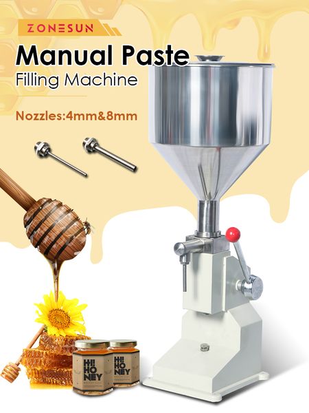 ZONESUN ZS-A03 Manual Food Oil Filling Machine Water Sauce Cream Honey Liquid Paste Packaging Equipment Shampoo Juice Filler ZS-A03