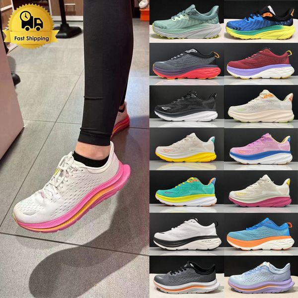 Clifton 9 Bondi 8 Running shoes Mens Womens Designer shoes Kawana harbor Triple Black White Breathable Outdoor Sport Gym shoes Challenger 7