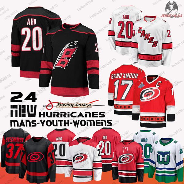 20 Sebastian Aho hurricanes jersey Reverse Retro hockey jersey 24 Seth Jarvis 37 Andrei Svechnikov Ron Francis Seth Jarvis Antti Raanta Mart