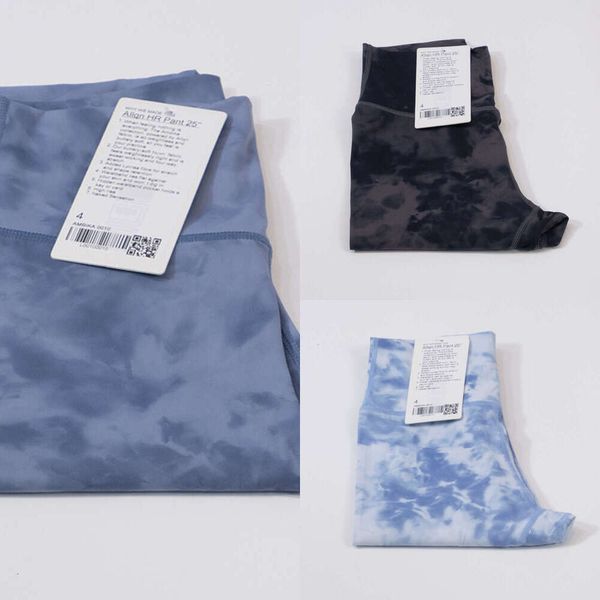 Lu Align Legging Pant Tie Dye Quick Drying Leggings Tight Fit Women High Waist Pant Look Render Pants for Align gym clothes Lemon Woman Lady