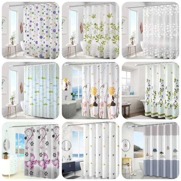 Mildew Proof Shower Curtain High Quality PEVA with 12 Hook Bathroom Curtain 180*150cm Thickened Printed Shower Curtain Y240815