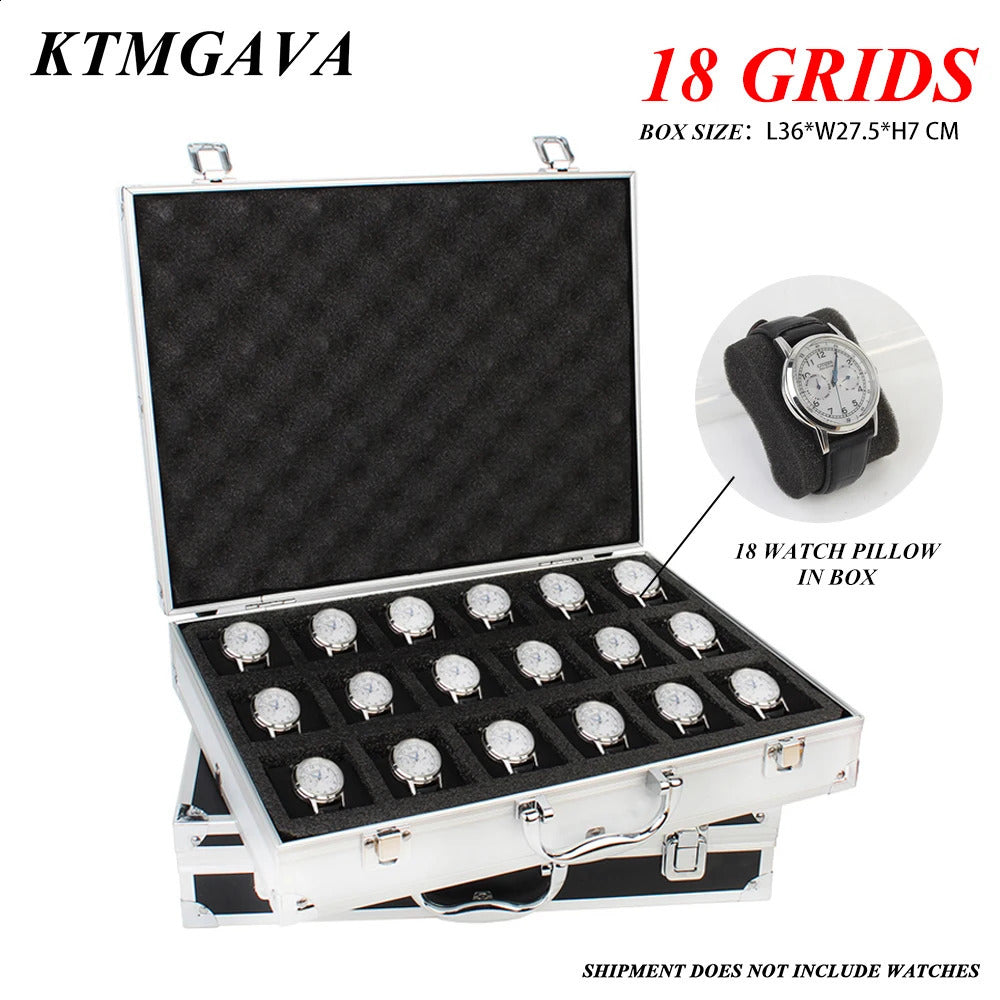 18 slot y highquality watch box aluminum alloy product storage clock collection gift 240912