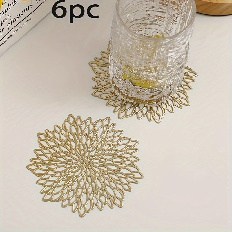 TEMU Coasters 6pcs Pvc Kitchen Coasters Indoor-outdoor Washable Heat Resistant Coasters Wipeable Table Coasters Wedding, Camping, Festival, Coffee