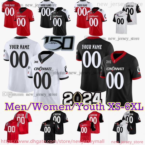 2024 Custom S-6XL Cincinnati Bearcats College Football Jerseys 21 Corey Kiner Xzavier Henderson Sauce Gardner Ryan Montgomery Braden Smith T