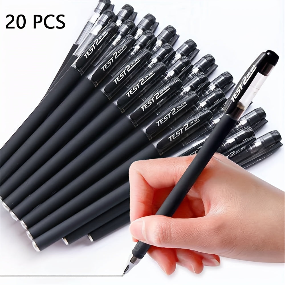TEMU 20pcs 0.5mm Black Ballpoint Pens - Office Students' Exam Water Pens - For School Students Or Office Use, Business Signature Pens