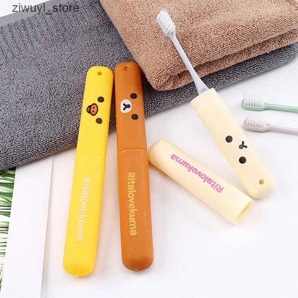 Toothbrush Holders Portable toothbrush cover holder bear cute animal outdoor travel hiking camping toothbrush cover shell protective storage