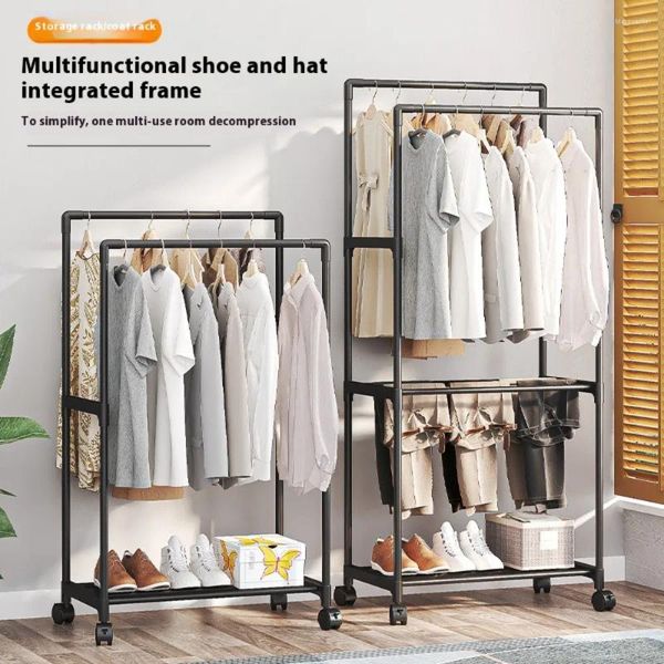 Hangers Shelf Movable Coat Shees Home Furniture Household Simple Assembly Clothes Hanger Bedroom Telescc or With