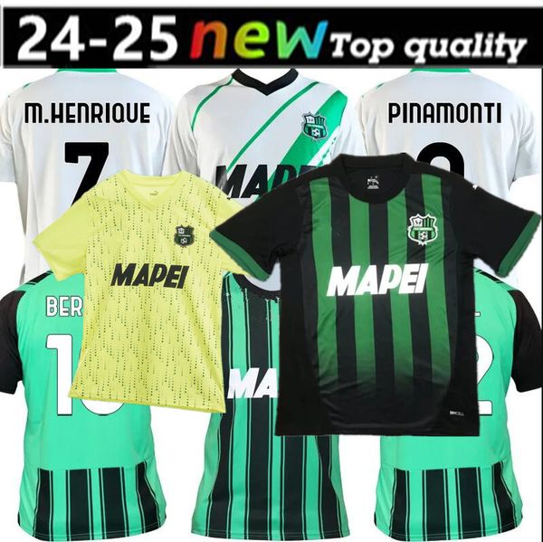 2023 2024 Sassuolo BERARDI PINAMONTI Mens Soccer Jerseys OBIANG DEFREL PEGOLO LAURIENTE Away Short Sleeve Football Shirts
