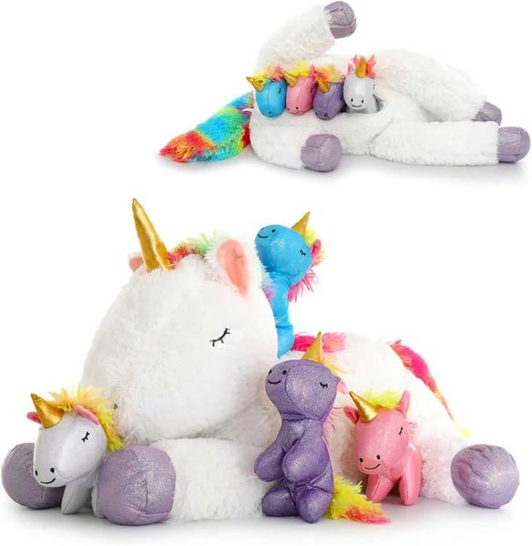 22 Unicorn Stuffed for Girls Mmy Stuffed Unicorn with 4 Baby Unicorns Cute Plush Unicorn Plush Toy for Kids Z250108