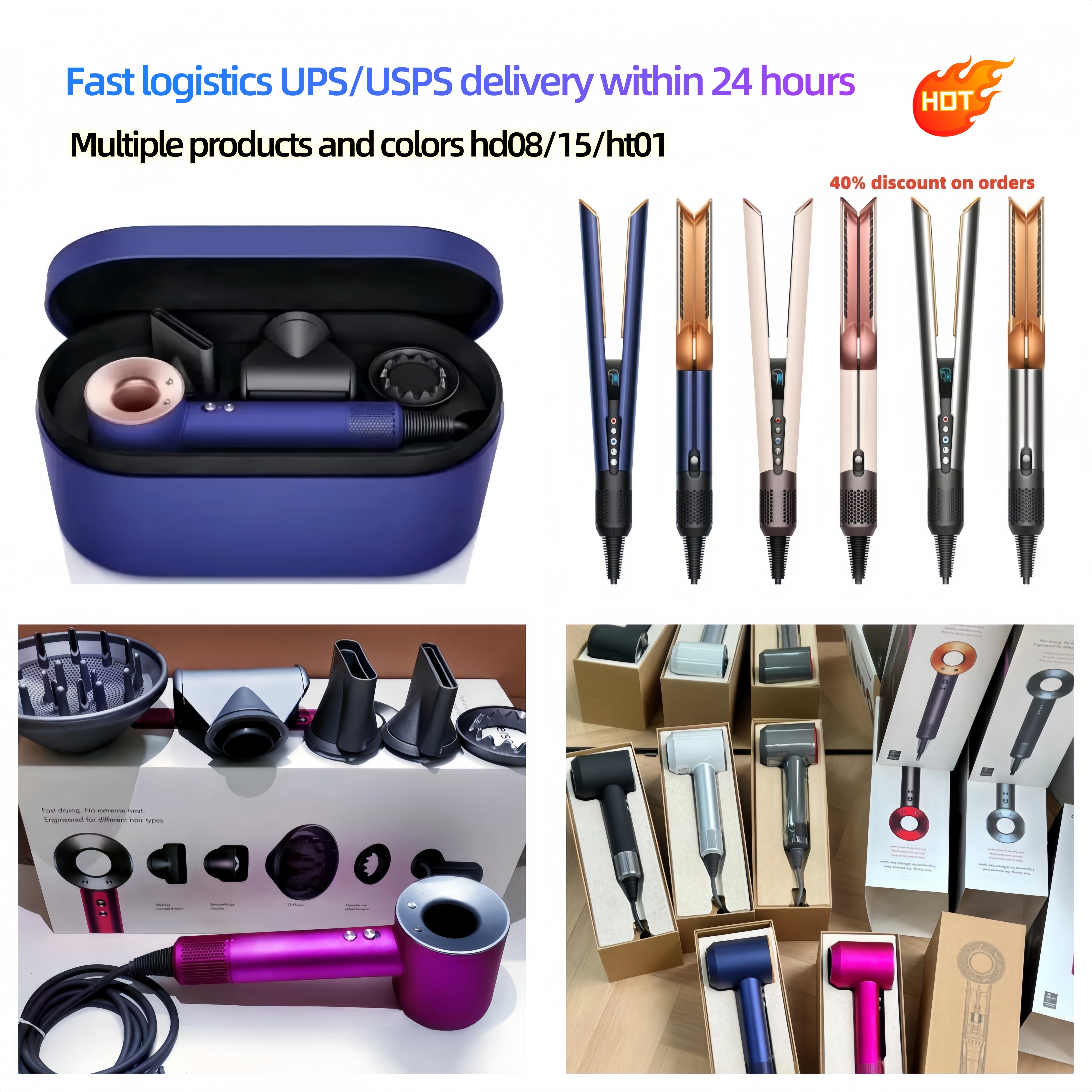 Hair dryer 5-in-1 straightener, high-speed negative ion hot and cold constant temperature professional multifunctional hair salon styling tool