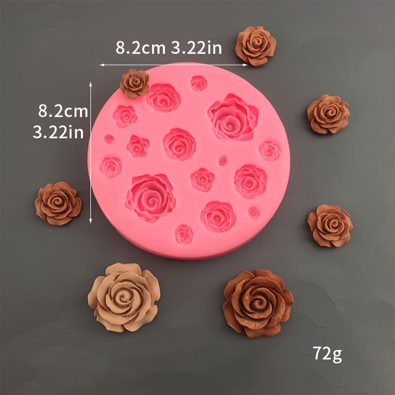 TEMU Silicone Rose Mold Set Of 1, For Ice Cream, Mousse, Cake, Aromatherapy Candles, Plaster, Resin Crafts – Uncharged Bakeware Mold
