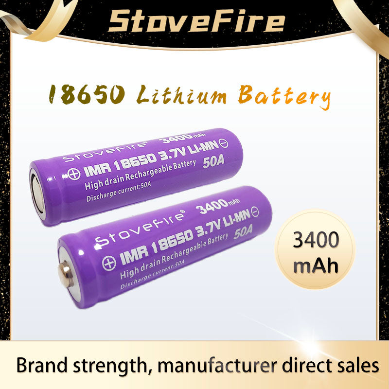 IMR 18650 3400mAh 50A flat head 3.7V Rechargable Lithium Battery .use for Model aircraft -Vacuum cleaner - High Quality 100% Power stovefire