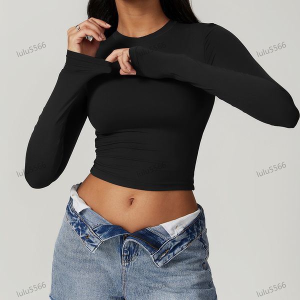 Women&#039;s Yoga long sleeved shirt Loose Nude Quick Drying Breathable Sweatshirt bodysuit Running Training Yoga Top Casual Top Slim Fit Sw