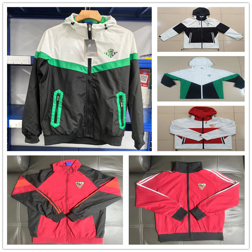 2025 2026 windbreaker half zipper Real Betis Sevilla adult tracksuit jacket soccer jersey 25 26 tracksuit training Half pull long sleeve zipper sets