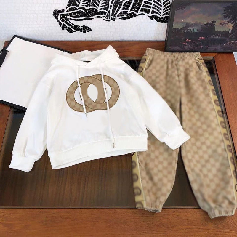 Luxury Kids Sets Baby hoodie sells new autumn Clothing Fashion Clothes Set Toddler Boy Girl Pattern Casual Tops Child Loose Trousers 2pcs Designer O