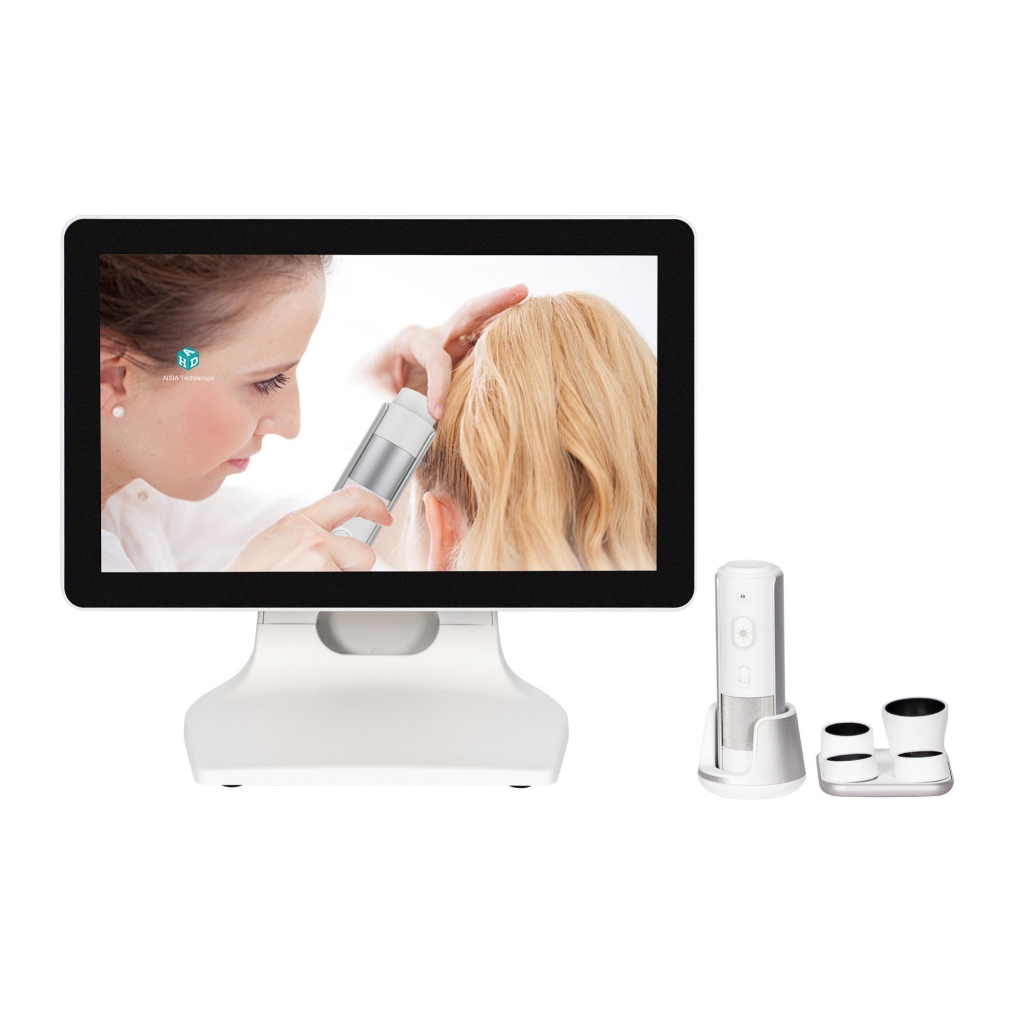 16-Inch Screen with 4 Probes, Intelligent Hair and Skin Scanner for Hair Analysis, 10-200 Channel Hair Salon Scalp Analyzer