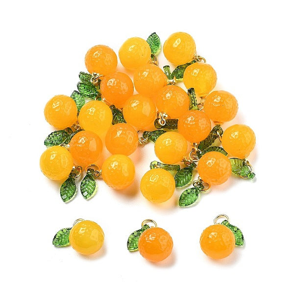Gefärbte natürliche Achat-Orange-Charms