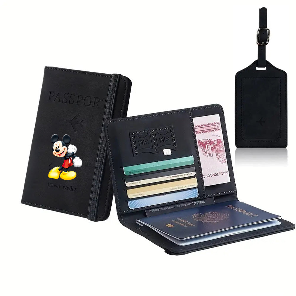 TEMU 2pcs Mouse Passport Wallets - Lightweight Travel Card Holders With Drawstring Closure, Cute Cartoon Design For Daily & Holiday Use, Passport