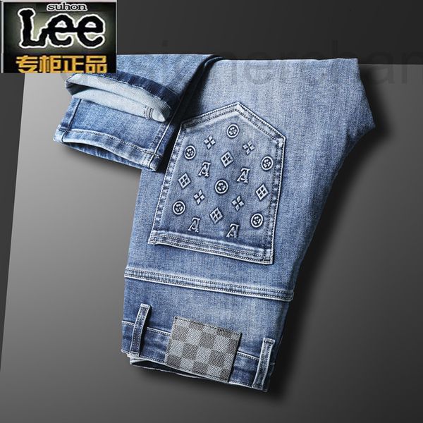 Men&#039;s Jeans designer Spring 23 new men&#039;s small straight tube slim fit elastic versatile youth Korean fashion pants