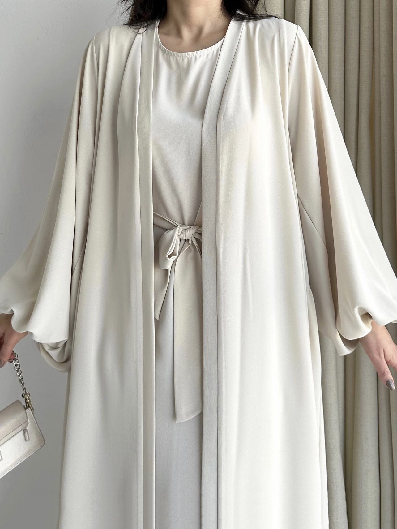 (521) Customized Women Tie Waist Loose Outerwear Long Robe