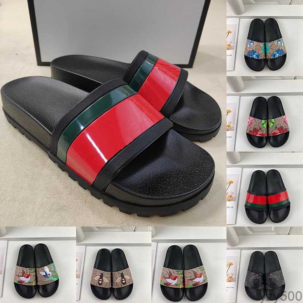 2023 Designer Slippers For Mens Womens Fashion Classic Flat Summer Beach Shoes Man Scuffs Leather Rubber Flat Floral Flower Tiger Slides Sli