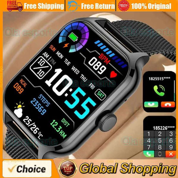 Ola Esporte 1.91&quot; Smartwatch Bluetooth Call Heart Rate Blood Oxygen Tracker Sport Smart Watch Women Men for IOS Androird