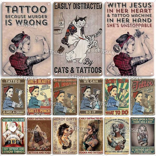 High Quality Artisan Tattoo Retro Metal Poster Job Tin Plaque Hobby Decorative Plate Wall Decor Garage Bar Pub Club Hotel Cafe Kitchen Home