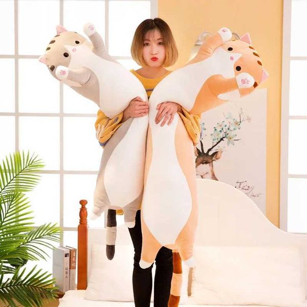 Plush Dolls 130 centimeter cute cat doll plush toy long cloth throw soft stuffed animal sleep pillow cushion childrens and girls Christmas g