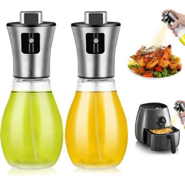 1 piece air frying oil spray 200ml oil and vinegar spray refillable transparent oil bottle spray suitable for cooking and baking pasta Y2412