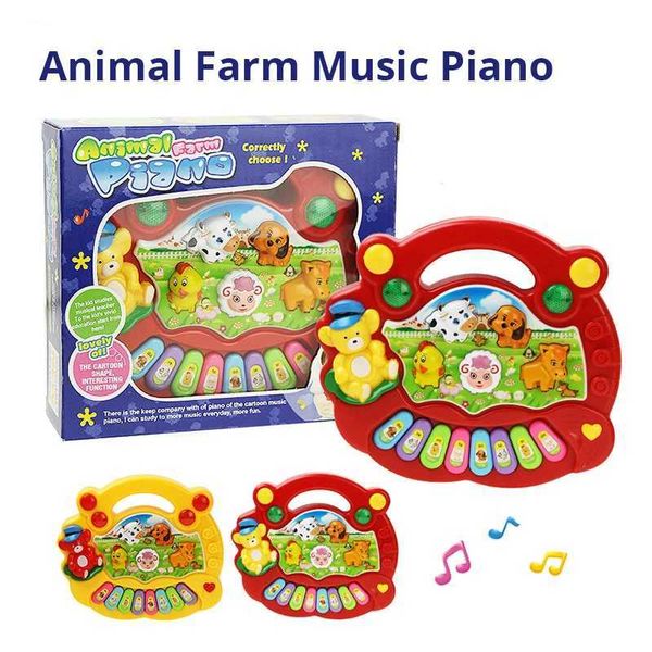 Childrens Cartoon Animal Farm Music Piano Keyboard Plastic Preschool Education Electronic Toys Childrens Day Gift W240826