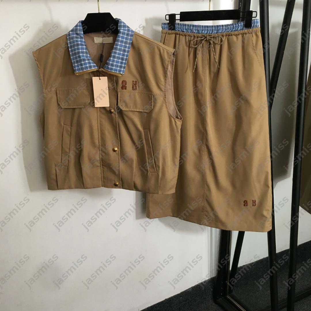 21 Styles Designer Clothes Womens Skirts Clothing Set Strapless Vest Camisole Luxury Two-piece -15 Jacket Coat Tee Shirts Tops Preppy Style Dress DP