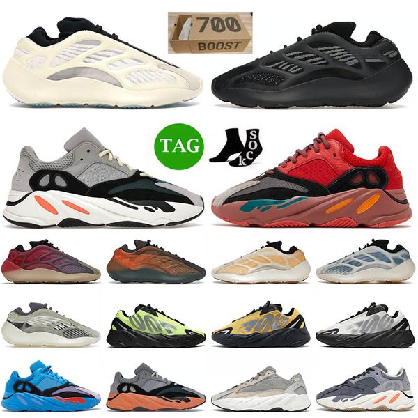 With Box Designer 700 v3 v2 Running Shoes Azael Alvah Hi-Res Red Fade Salt Carbon Kyanite Cloud White 700s Mens Women Solid Grey Trainers Sn