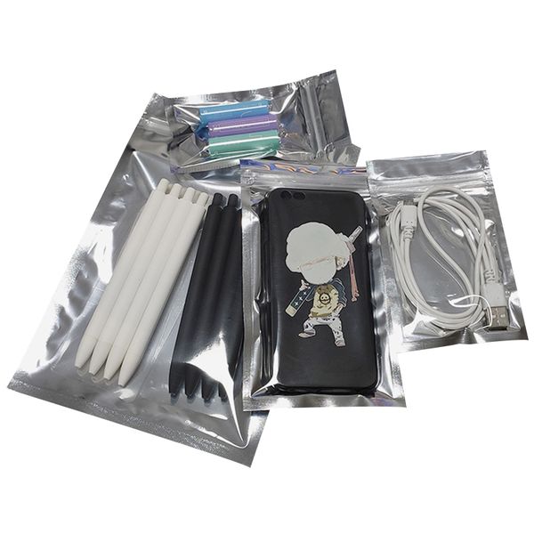 Aluminum plated Yin Yang zipper self sealing plastic packaging bag Laser card half aluminum foil transparent sealing pocket Clothing packagi