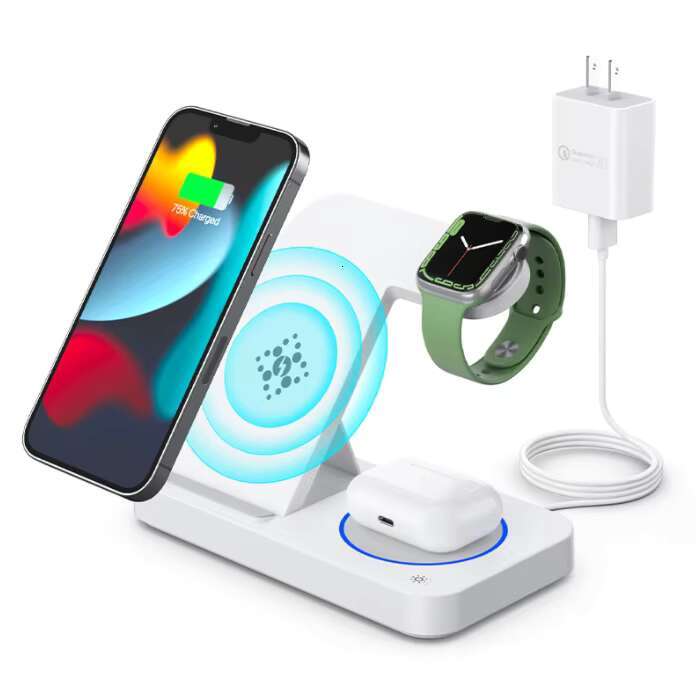Wireless 3in1 4 in 1 Charging Station Foldable Adjustable Phone Charger Dock for iPhone Apple Watch
