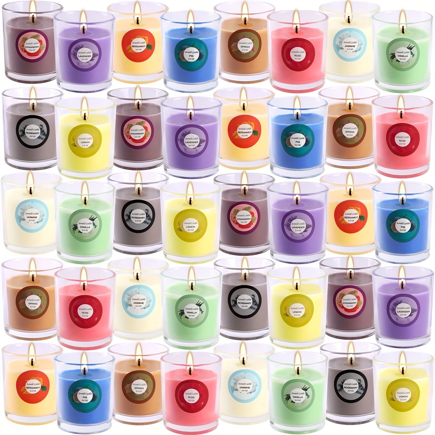 TEMU 40 Colorful Scented Glass Candles, Beautifully Packaged, Suitable For Occasions, Emergencies And Holidays, Can Be As A Gift To .