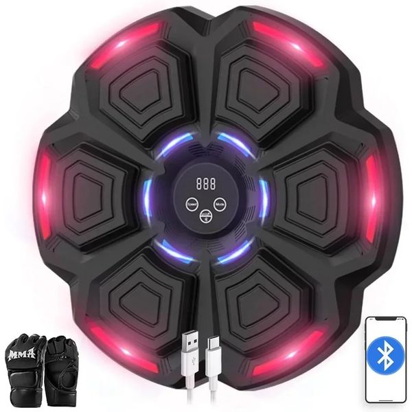 Music Boxing Machiall Mounted Smart Bluetooth with Gloves Music Punching Machine BoxingsTarget Workout Punching Equipment 241219