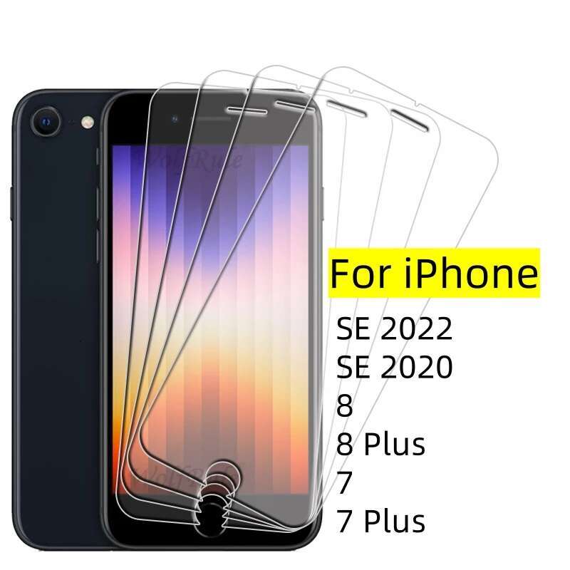 4Pcs For 2020 7 8 Plus Tempered Glass Transparent Clear 9H Screen Protector iPhone SE 2022